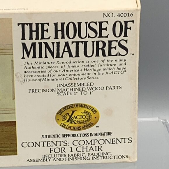 The House of Miniatures Chippendale Wing Chair Dollhouse Kit 40016 X-ACTO Opened - Picture 4 of 10